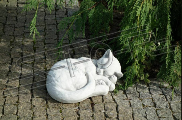 Garden decoration cat terrace stone figures figurine decor statue