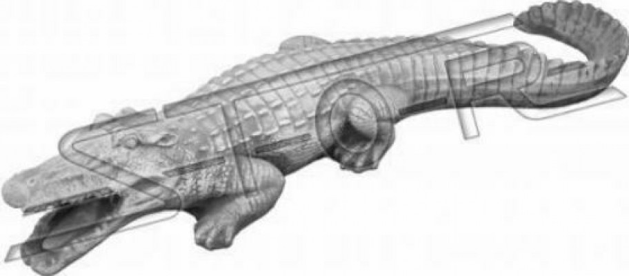 Garden decoration crocodile terrace stone figures figure statue