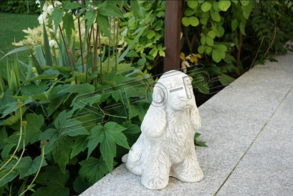 Garden decoration white dog terrace stone figure figures decorative statue