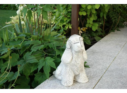Garden decoration white dog terrace stone figure figures decorative statue