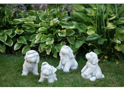 Garden Decoration White Dog Terrace Stone Figures Decorative Statue Figure