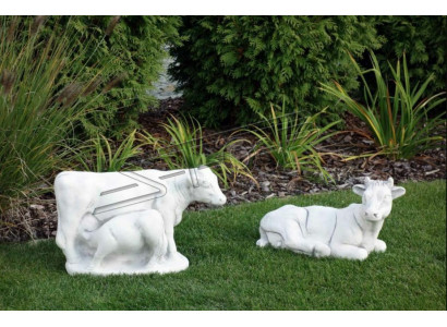 Garden cow decoration stone figurine patio decor statue sculpture
