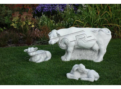 Garden Cow Decoration Stone Figure Terrace Decoration White Statue Nature Sculpture