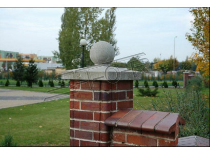 Garden wall fence pillars crown decoration masonry crowns gray round figure