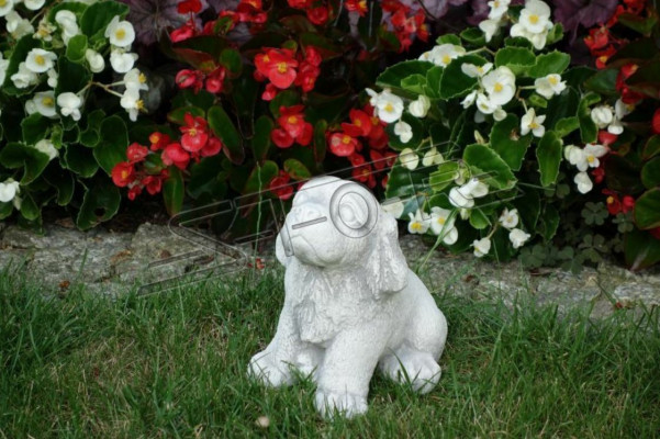Garden White Decoration Dog Terrace Stone Figure Figures Decorative Statue