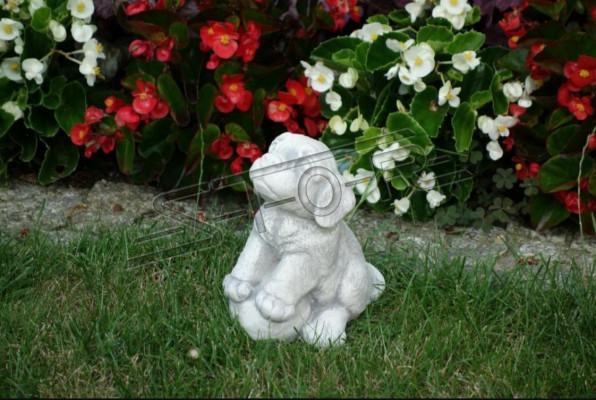 Garden White Decoration Dog Terrace Stone Figures Decorative Statue Figure