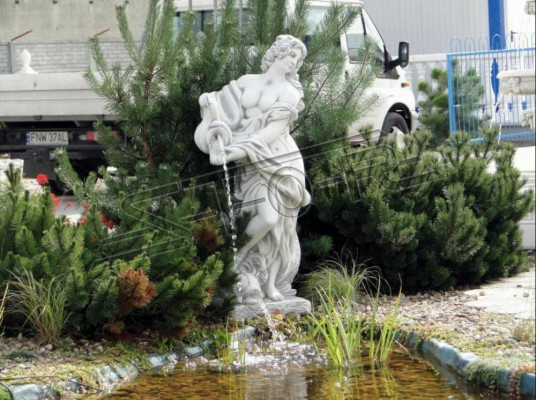 Garden Figure "Lady Fontaine" 140cm Pond Figure Human Stone Cast