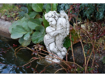 Garden figure Angel Fontaine 42cm Pond figure Human Stone cast