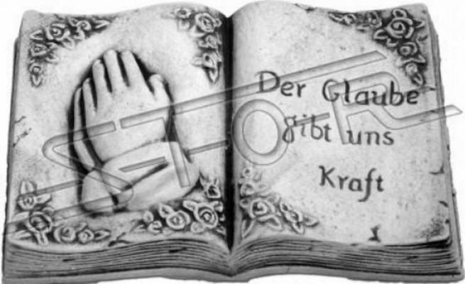 Faith gives us strength Grave decoration Stone ornament