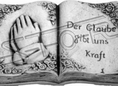 Faith gives us strength Grave decoration Stone ornament