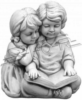 Boy & Girl Reading Garden Decoration Children Figurine Figures