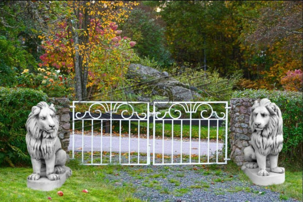 Lion Garden Figure Terrace Garden Sculpture Figures Decor Sculptures Statues