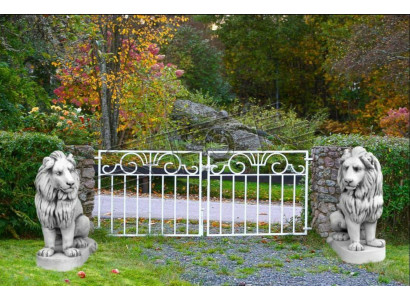 Lion Garden Figure Terrace Garden Sculpture Figures Decor Sculptures Statues