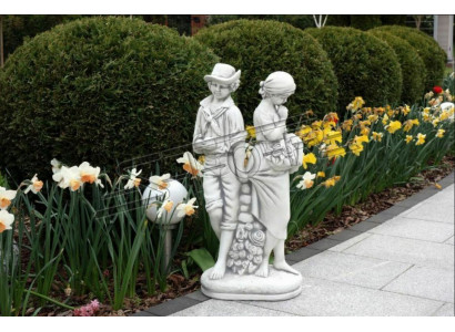 Pair of 43cm Sculpture Design Figurine Statue Garden Figures Statues