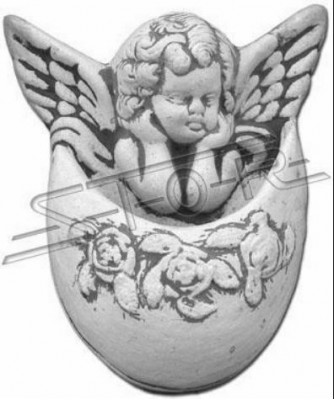 Wall relief stone slab image Aztec angel relief cast stone wall