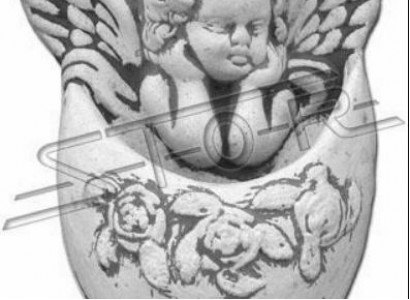 Wall relief stone slab image Aztec angel relief cast stone wall