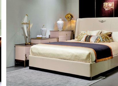 Bedroom set beds luxury bed 2x nightstand 3 pieces 180x200 bed