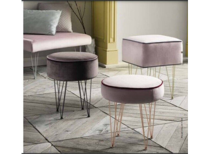 Round Ottoman Footstool Stool Seat Side Stool Upholstered Stool