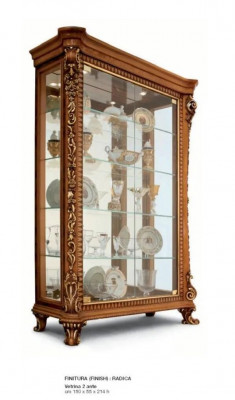 Showcase Cabinets Display Cases Wood Luxury Glass Cabinet Brown Baroque