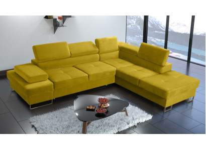 Sectional sofa upholstery couch textile living room L-shape modern yellow design sofas new