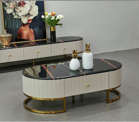Couch Table Tables Oval Sofa New Metal Wood Side Designer Living