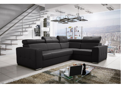 Sectional Sofa Upholstery Living Room Leather L-Shape New Modern Black Design Sofas