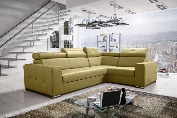 Sectional Sofa Upholstery Living Room Leather L-Shape New Modern Black Design Sofas