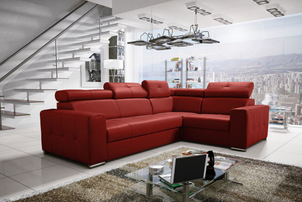 Sectional Sofa Upholstery Living Room Leather L-Shape New Modern Black Design Sofas