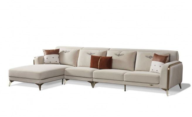 Gray fabric sectional sofa L-shape sofa couch design couch upholstery textile modern