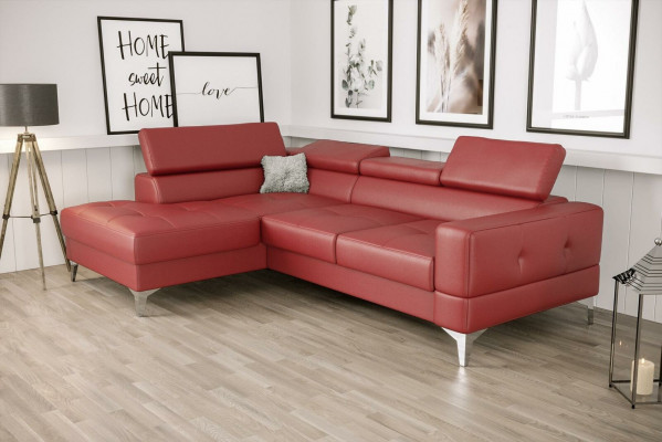 L-Form Furniture Design Black Leather Wood New Modern Luxury Italian Corner Sofa Couches