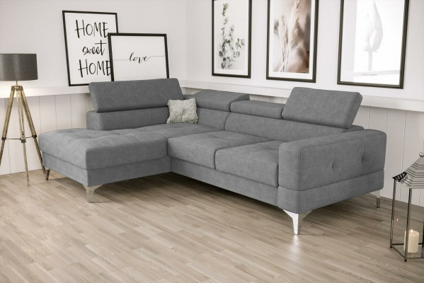 L-Form Furniture Design Black Leather Wood New Modern Luxury Italian Corner Sofa Couches