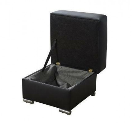 Modern stool bench upholstered footrest corner stool in black ottoman stool