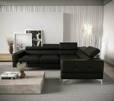 Multifunctional Sofa Couch Corner Sofa Living Room L-Shaped Black Modern Luxury