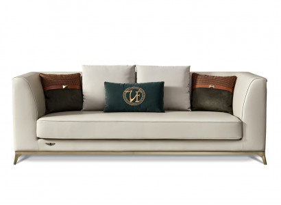 Design sofa 3-seater leather sofas couch upholstery set modern three-seater