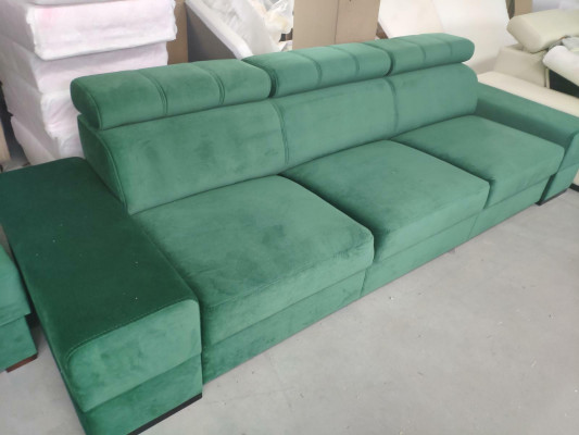 Design XXL Couch Sofa 4-Seater Couch Leather Upholstery White Luxury Sofa Four-Seater