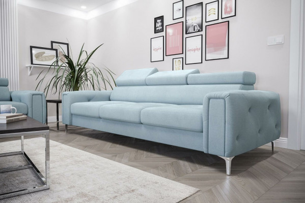 Sofa 3-seater fabric leather sofas couch upholstery luxury furniture modern three-seater