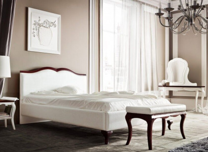 Bed, stool, dressing table with mirror, 2x bedside tables, 5-piece complete bedroom set