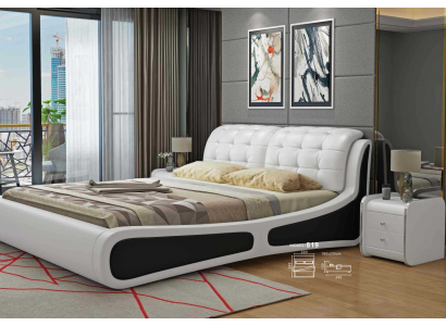 Bed Cushion Design Luxury Double Bed White 180x200cm Bedroom Leather