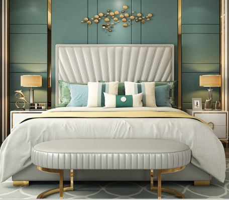 Bed Pillow Design Luxury Double Hotel Beds Sleeping Room 180x200cm