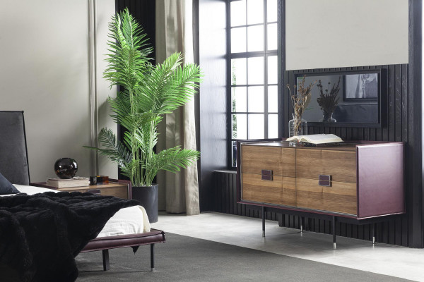 Lila sideboard dresser cabinet wood shelf 141cm leather dressers furniture