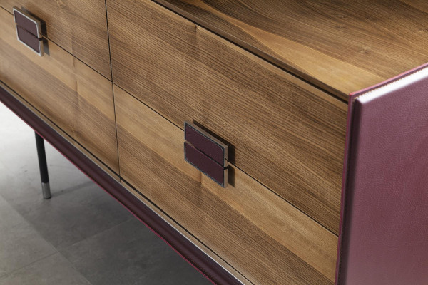 Lila sideboard dresser cabinet wood shelf 141cm leather dressers furniture
