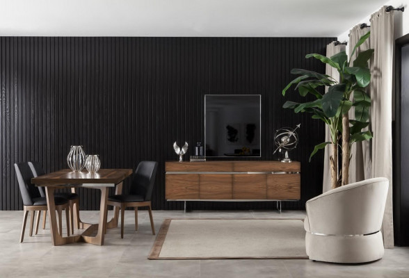 Sideboard + Mirror made of Stainless Steel Dresser Storage Luxurious Practical Lowboard