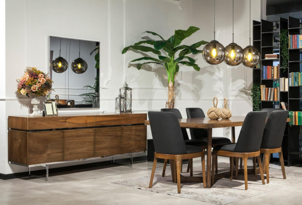 Sideboard + Mirror made of Stainless Steel Dresser Storage Luxurious Practical Lowboard