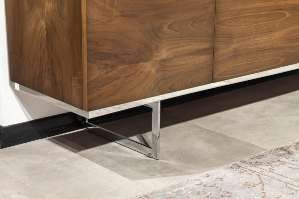 Sideboard + Mirror made of Stainless Steel Dresser Storage Luxurious Practical Lowboard