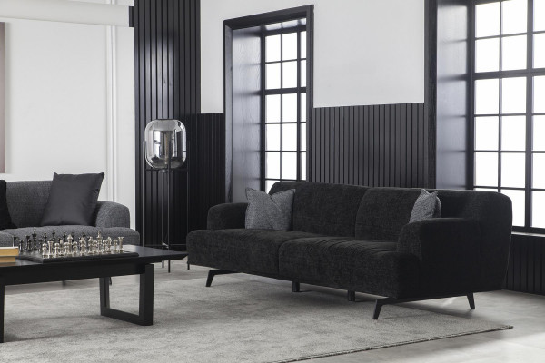 Three-seater couch upholstery 235 cm fabric sofa textile couches seat upholstery furniture