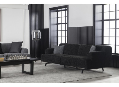 Three-seater couch upholstery 235 cm fabric sofa textile couches seat upholstery furniture