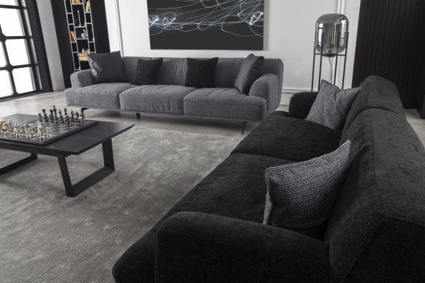 Three-seater couch upholstery 235 cm fabric sofa textile couches seat upholstery furniture