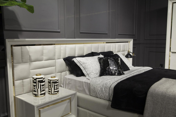 Luxury furniture bed 160x200 cm double bed modern furniture in white bed frames