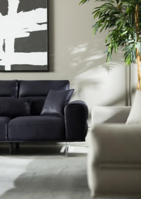 Soft design couch upholstery furniture luxury three-seater couches black sofas