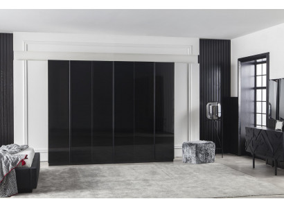 Wardrobe 264cm Cabinet Furniture Bedroom Black Wooden Wardrobe